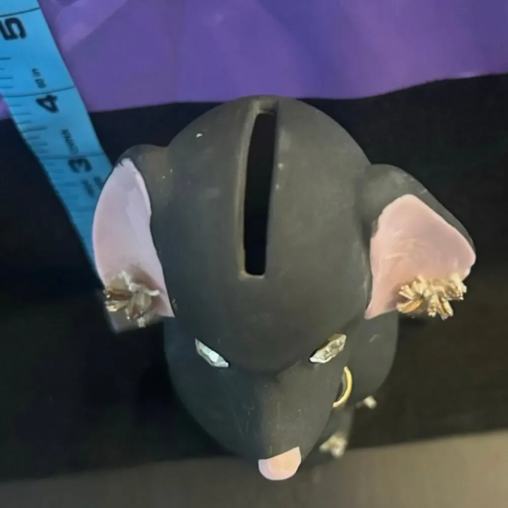 c1950s Dog Bank Matte Black MCM Lefton Japan Spaghetti Ears